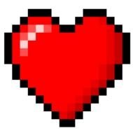 Minecraft drawing, red 8 Bit Heart form
