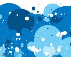 white Blue Bubbles drawing