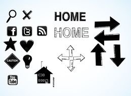 Clip art of Directions Icons