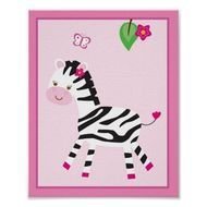Girl Zebra Nursery Wall Art