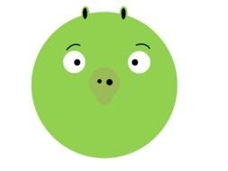 green Angry Bird Pig drawing