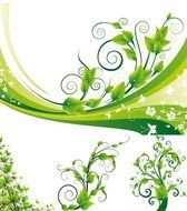 Green Floral Vector Design
