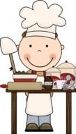 Cartoon cook with the tools clipart