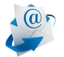 drawn envelope, arrow and email symbol