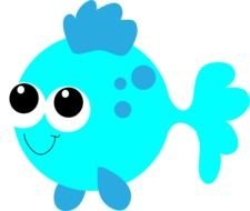 Cute blue Fish drawing