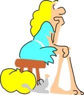 drawing of a girl sitting on a chair