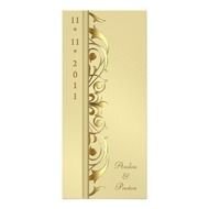 Wedding Dinner Menu Cards Gold Vintage Glam Customized Rack Card