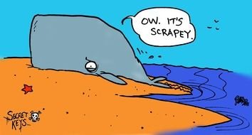 sad Cartoon Whale drawing