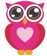 Pink cartoon Owl