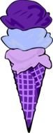Clipart of purple ice cream cone