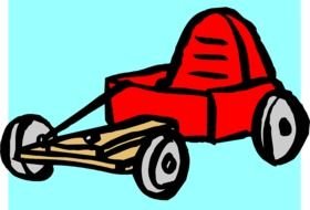 painted red riding cart