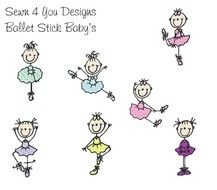 Stick Figure Children Embroidery Designs