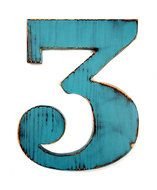 blue number 3 on a white sheet