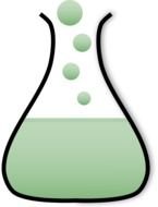 chemical flask with green liquid