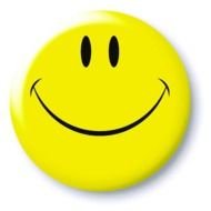 clipart of yellow smiley in a wide smile