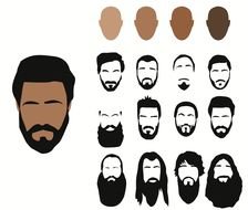 Man With Beard, set of faces