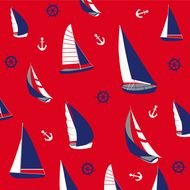 red background with nautical patterns