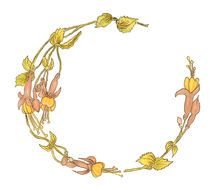 painted round floral frame
