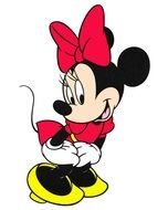 Minnie mouse with a red bow on his head