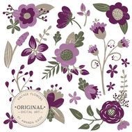 Clipart amp Flower Vectors Plum Flowers Vintage Clip