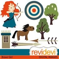 Clipart Brave Girl 07421