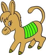 Colorful cartoon donkey clipart