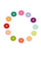 Rainbow Flower Wreath drawing