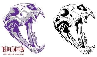 Two animal skulls clipart