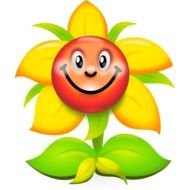 cartoon flower with a smile