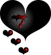 Free Clip Art Black White Broken Heart