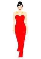 beautiful woman in red as a graphic image