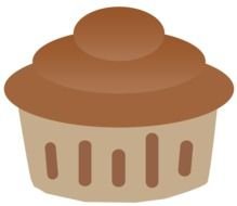 drawing of a chocolate muffin on a white background