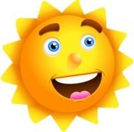 Cartoon Sun funny drawing