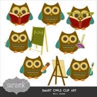 Cute Smart Owl Clip Art
