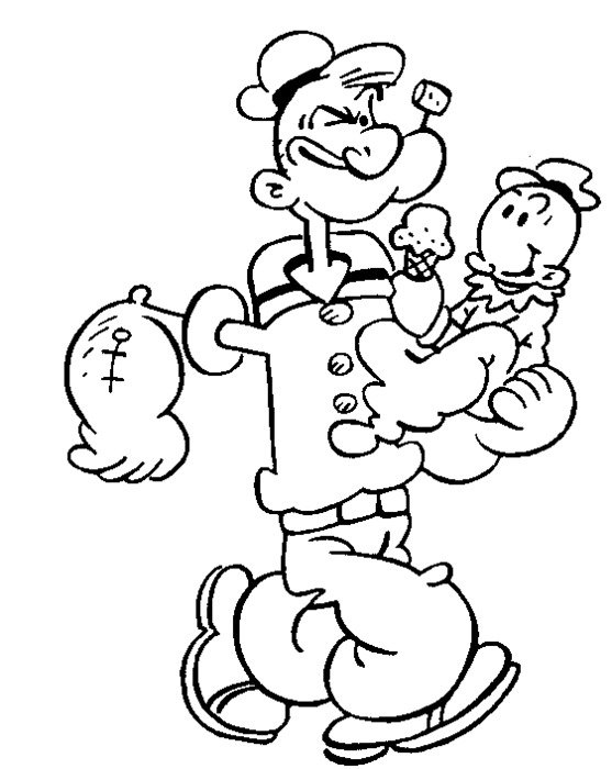 Popeye Cartoon Characters Coloring Pages