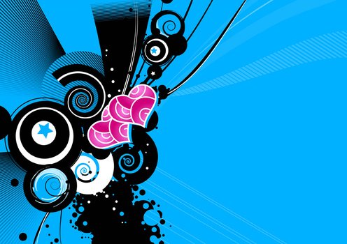 pattern in vector art on a blue background