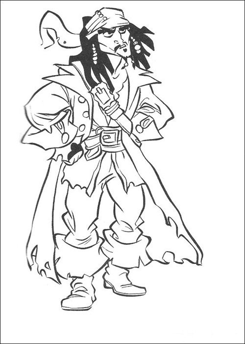 Pirates Of The Caribbean Jack Sparrow Coloring Pages
