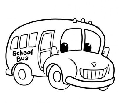 black and white picture of a bus for coloring