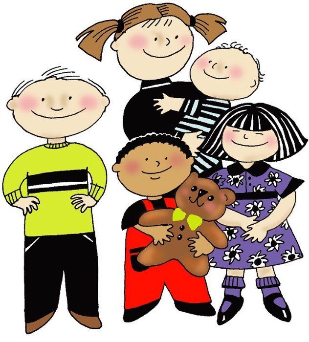 mother with children as a graphic image