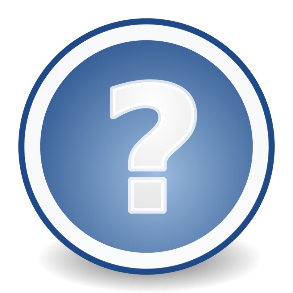 question mark on the button