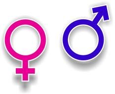 Male And Female Symbols with shadows