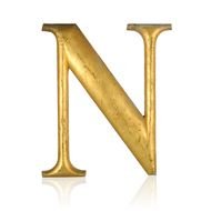 golden letter "N" as picture for clipart