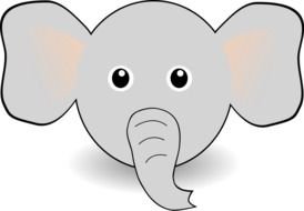 Cute Gray Elephant Face Clip Art