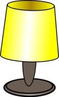 yellow table lamp as a graphic illustration
