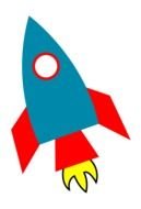 Colorful rocket ship clipart