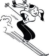 Skiing Black And White drawing