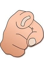 finger pointing at you as a graphic illustration