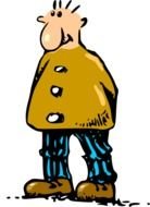 clipart of the Black And White Man Standing