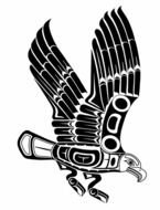 Black And White Soaring Eagle
