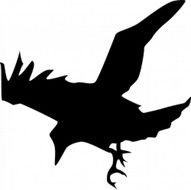 Raven Silhouette Clip Art N3